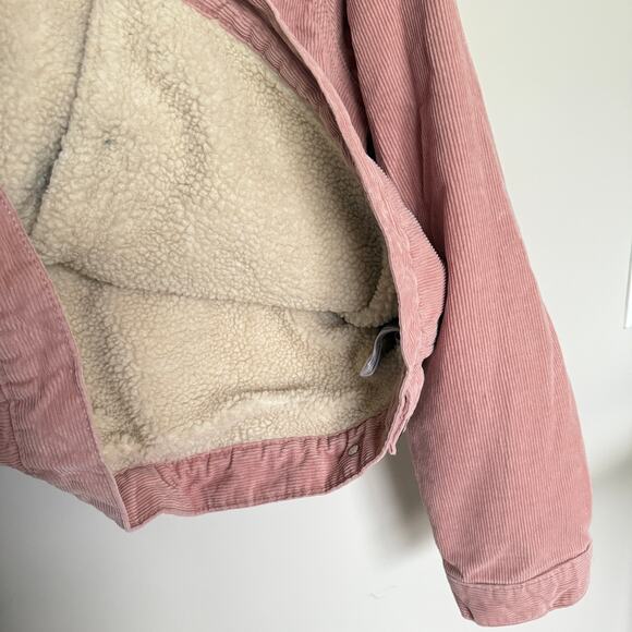 VTG Gap Denim Womens Jacket XL Sherpa Lined Icon Pink Trucker Y2K Camp Western - Picture 7 of 9